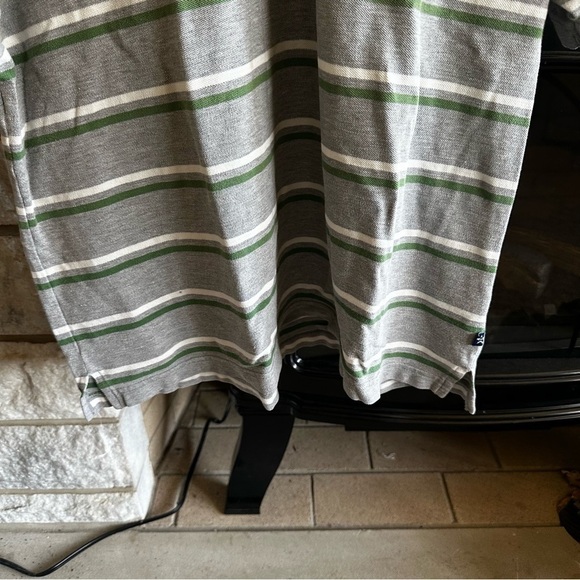 Arizona Jeans Co men’s polo gray green stripe large Y2K vintage - Picture 7 of 9